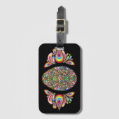 Oster-Ei-Psychedelic-Design-Kinder-Bio-T-Shirt Gepäckanhänger (Vorderseite Vertikal)