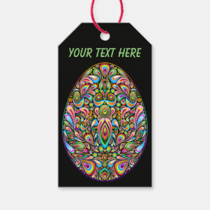 Oster-Ei-Psychedelic-Design-Kinder-Bio-T-Shirt Geschenkanhänger