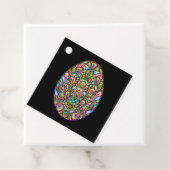 Oster-Ei-Psychedelic-Design-Kinder-Bio-T-Shirt Geschenkanhänger (Beispiel)