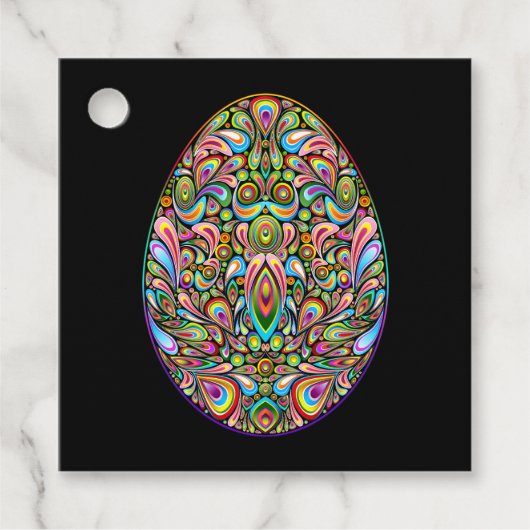 Oster-Ei-Psychedelic-Design-Kinder-Bio-T-Shirt Geschenkanhänger (Vorderseite)