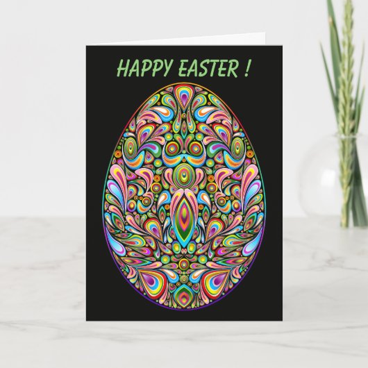 Oster-Ei-Psychedelic-Design-Kinder-Bio-T-Shirt Karte (Vorderseite)