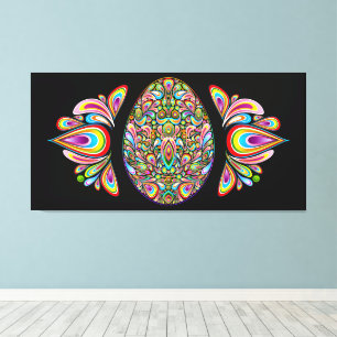 Oster-Ei-Psychedelic-Design-Kinder-Bio-T-Shirt Leinwanddruck