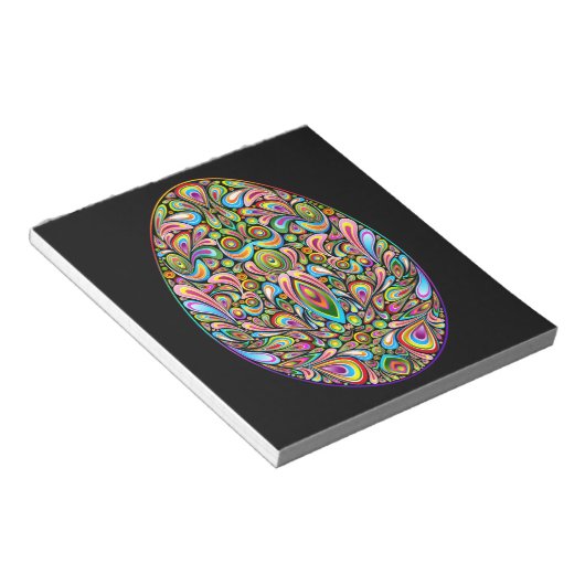 Oster-Ei-Psychedelic-Design-Kinder-Bio-T-Shirt Notizblock (angewinkelt)