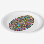 Oster-Ei-Psychedelic-Design-Kinder-Bio-T-Shirt Pappteller (Schrägansicht)