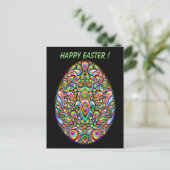 Oster-Ei-Psychedelic-Design-Kinder-Bio-T-Shirt Postkarte (Stehend Vorderseite)