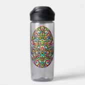 Oster-Ei-Psychedelic-Design-Kinder-Bio-T-Shirt Trinkflasche (Rückseite)