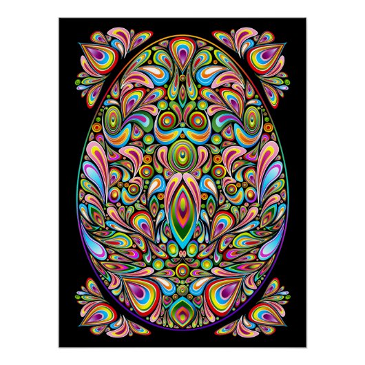 Oster-Ei-Psychedelic-Design Poster (Vorderseite)