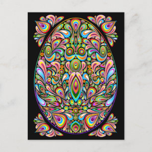 Oster-Ei-Psychedelic-Design Postkarte
