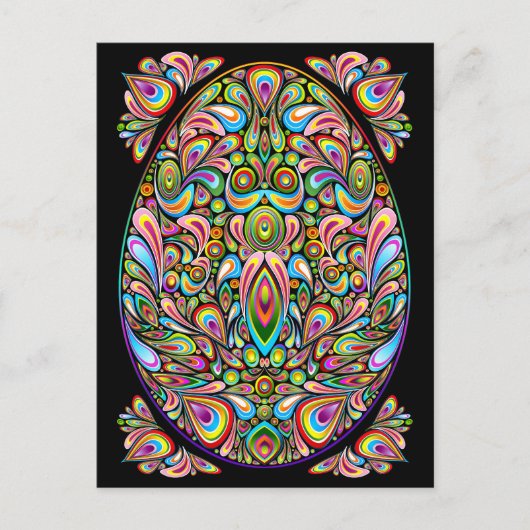 Oster-Ei-Psychedelic-Design Postkarte (Vorderseite)