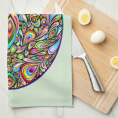 Oster-Ei psychedelisches Design Kinder Bio-T-Shirt Geschirrtuch (Viertel Falte)