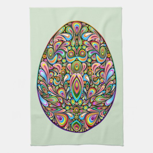 Oster-Ei psychedelisches Design Kinder Bio-T-Shirt Geschirrtuch (Vertikal)