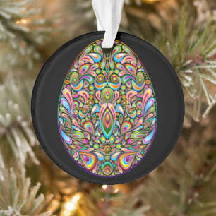Oster-Ei psychedelisches Design Kinder Bio-T-Shirt Ornament