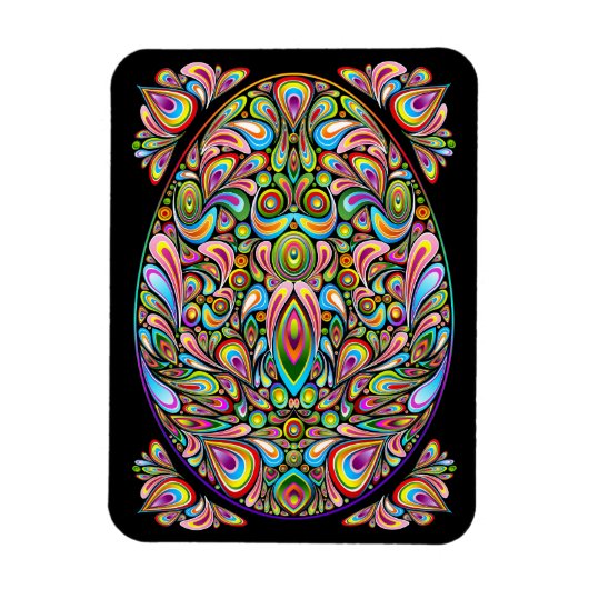 Oster-Ei psychedelisches Design Magnet (Vertikal)