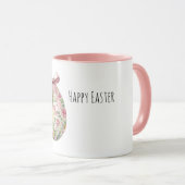 Oster-Ei-Schleife mit rosa Blumen Tasse (VorderseiteRechts)