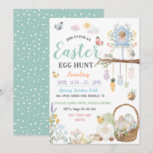 Oster-Ei-Suche-Gnome in Pastell  Einladung