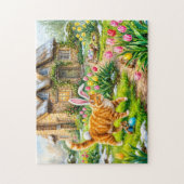 Oster-Ei-Szene mit Katze und Mäusen Puzzle (Vertikal)