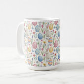 Oster-Ei- und Häschen-Muster-Illustration in Paste Kaffeetasse (Vorderseite Links)