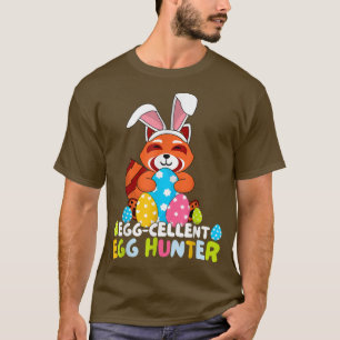 Oster-Ei-zellenjäger Oster Roter Panda Hase T-Shirt