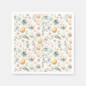 Oster-Eier Aquarell Frühlingsblumen Serviette (Vorderseite)