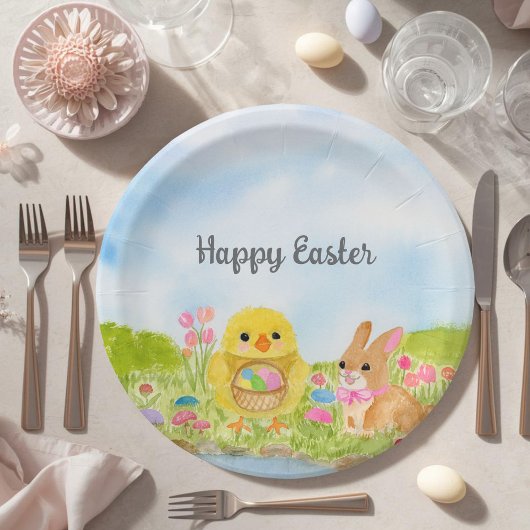 Oster-Eier-Brunch-Küken-Osterhase-Party Pappteller