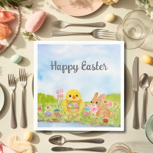 Oster-Eier-Brunch-Küken-Osterhase-Party Serviette