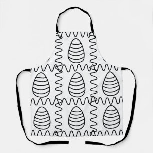 Oster-Eier Chevron Schwarz und Weiß Frohe Ostern   Schürze