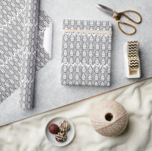 Oster-Eier Chevron-Streifen Frohe Ostern Geschenkpapier