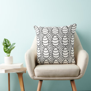 Oster-Eier Chevron Streifen Frohe Ostern Muster Kissen