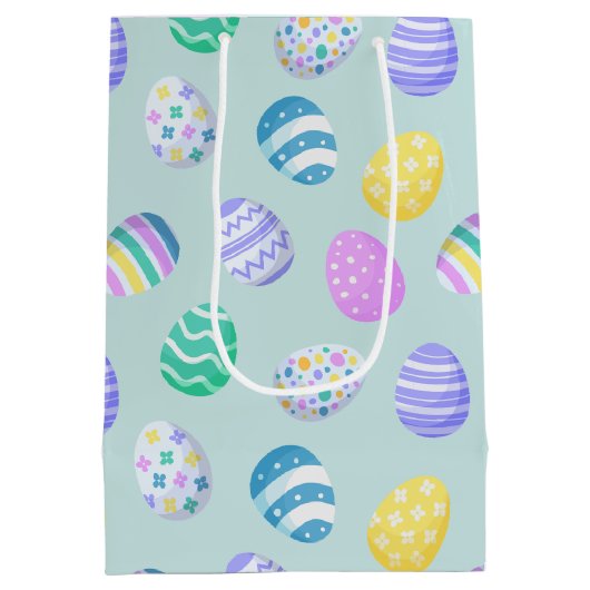 Oster-Eier Farbige Muster Mittlere Geschenktüte (Rückseite)