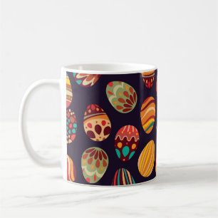 Oster-Eier: festliche nahtlose Gestaltung. Kaffeetasse