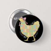 Oster-Eier-Händler Loral Huhn Henne Kokette Schlei Button (Vorne & Hinten)