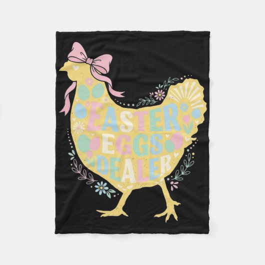 Oster-Eier-Händler Loral Huhn Henne Kokette Schlei Fleecedecke (Vorderseite)