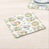 Oster-Eier & Hasen Blumen & Schmetterlinge Rechteckiger Pappuntersetzer (angewinkelt)