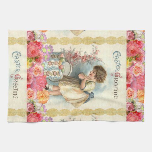 oster-eier im viktorianischen stil handtuch (Horizontal)