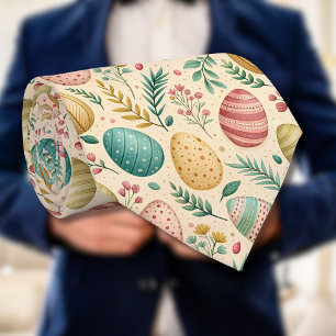 Oster-Eier im Vintage-Stil mit floralen Knospen Krawatte