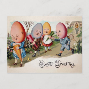 Oster-Eier im Vintage-Stil Postkarte