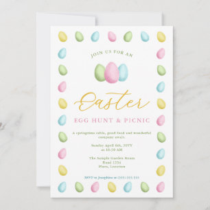Oster-Eier im Wasserfarben-Look Ostern-Picknick Einladung