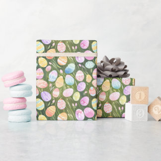 Oster-Eier in Pastell | Schöne Frühlingsaquarell Geschenkpapier