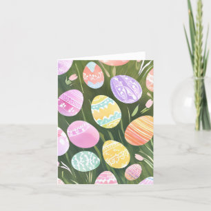 Oster-Eier in Pastell Schöne Frühlingsaquarellma Feiertagskarte