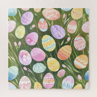 Oster-Eier in Pastell | Schöne Frühlingsaquarellma Puzzle