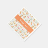 Oster-Eier & Karotten Wasserfarben-Muster  Serviette (Ecke)