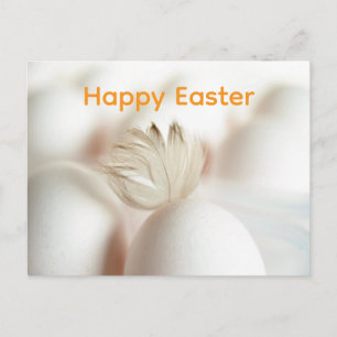 Oster-Eier mit Feder-Grafik Postkarte