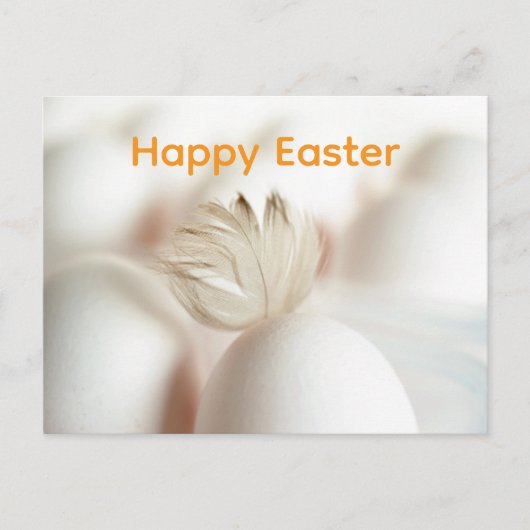 Oster-Eier mit Feder-Grafik Postkarte (Vorderseite)