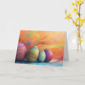 Oster-Eier mit fröhlichem Hintergrund Karte (Gelbe Blume)