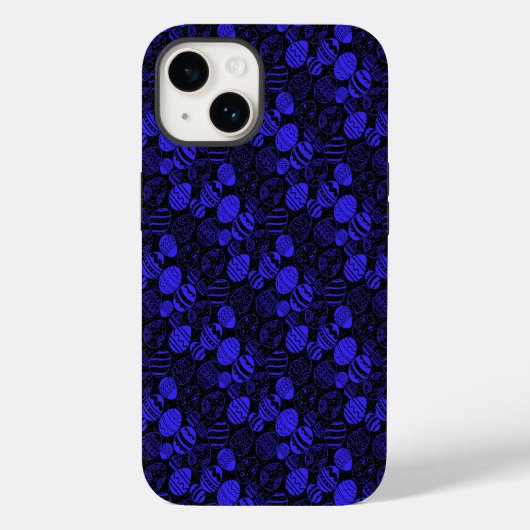 Oster-Eier-Muster 01.b Schwarzer Hintergrund Case-Mate iPhone Hülle (Rückseite)