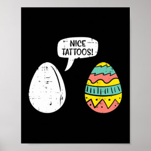 Oster-Eier Schöne Tattoos Lustige Jagd Männer Frau Poster