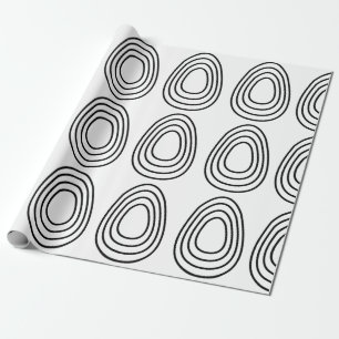 Oster-Eier Schwarz-Weiß Frohe Ostern Geschenkpapier