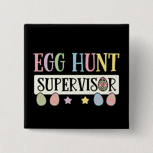 Oster-Eier-Such-Aufseher Lustige Familie Ostern Button