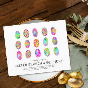 Oster-Eier-Suche-Brunch Bunt Wasserfarbe Budget Flyer