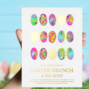 Oster-Eier-Suche-Brunch Elegant Modern Gold Folieneinladung